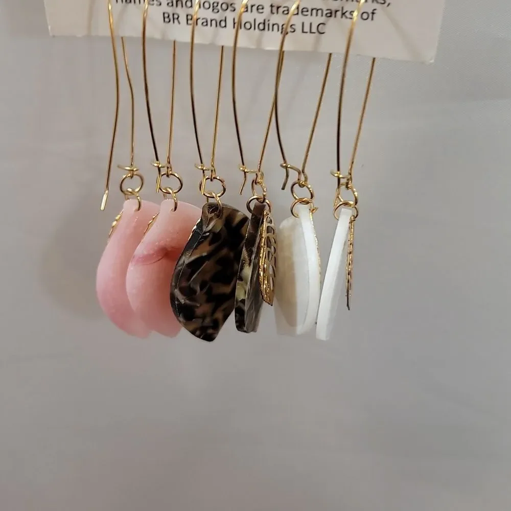 BRAND NEW CATHERINE MALANDRINO 3-PACK EARRINGS PAIRED ON KIDNEY WIRES